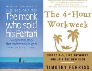 The Monk Who Sold His Ferrari by Robin Sharma, and The 4-Hour Workweek by Tim Ferriss