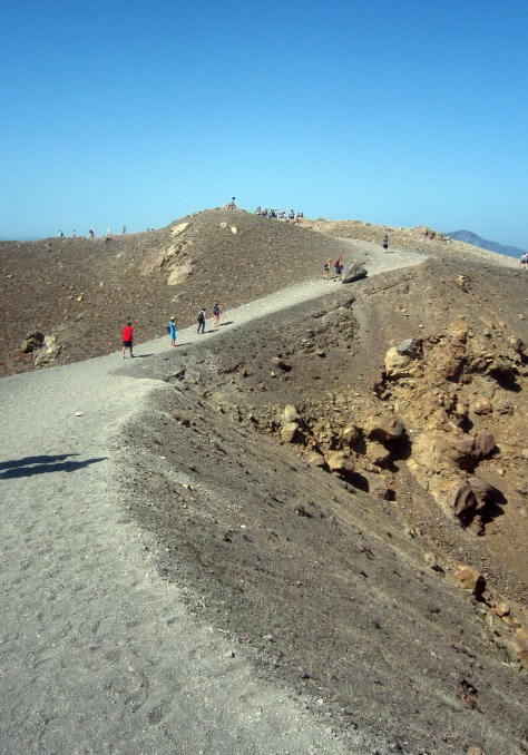 Strolling around the craters of Nea Kameni