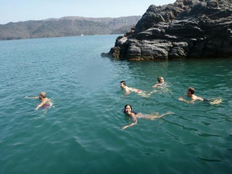 Going with the current at Palea Kameni