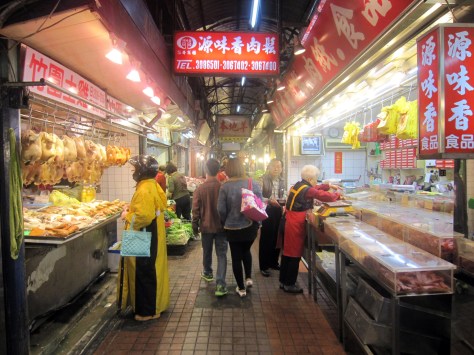 The local market comes to life.