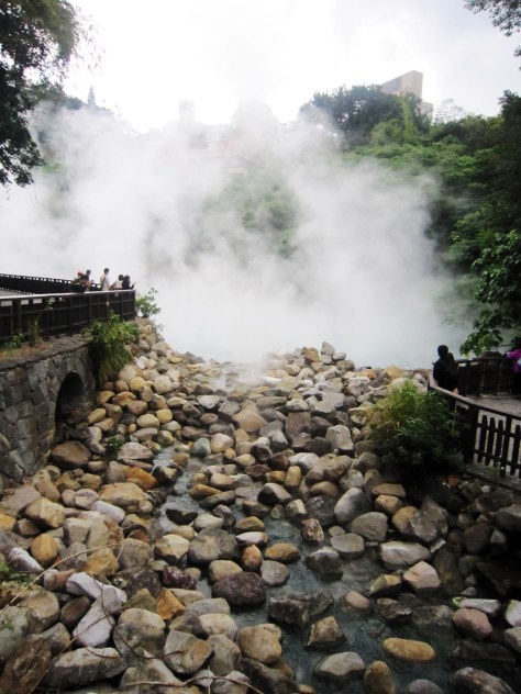 Hell Valley in Xinbeitou. The name Beitou actually is a Sinicized word for "witch", as locals thought the area looked like a smoky witch's cauldron. Well, the town certainly knows how to work its magic.