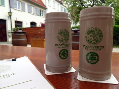 And of course, it wouldn't be a proper visit to Germany if I didn't have a beer with my meals, wouldn't it? We wandered into a very nice beer garden in Klosterhofstrasse, where the pints were served in clay mugs. Prost!