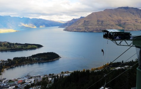 Hanging around the AJ Hackett Bungy Ledge at the Skyline