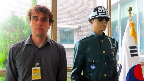 Practicing our poses at the Visitor Centre
