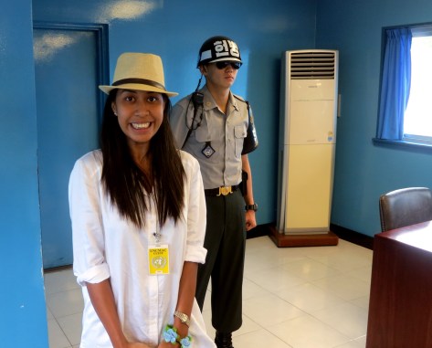 That awkward moment when you don't know whether to smile or not.