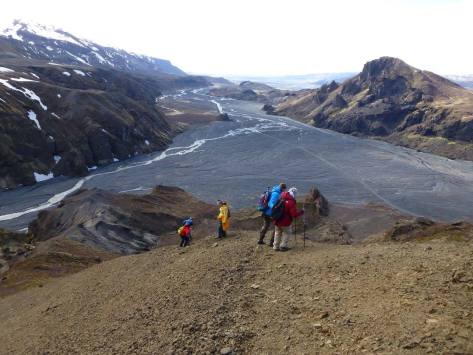 Mountain goats making their way through the valley