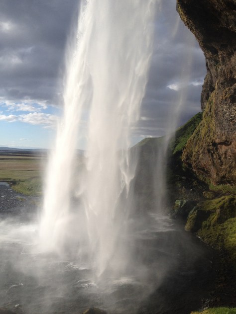 The view from behind Seljalandsfoss