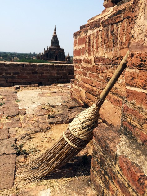 When you're expected to take off your shoes half the time amidst all the dust, then the ubiquitous broom of Bagan is certainly a necessity for locals.