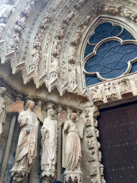One of the many scenes in the facade of the Cathedral of Reims
