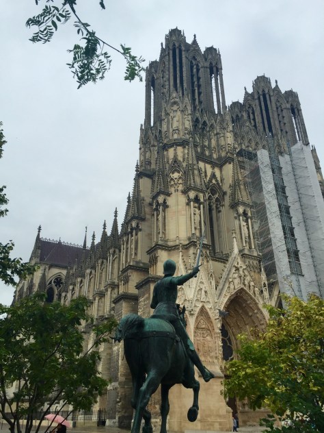 Joan of Arc charges into the Cathedral of Reims