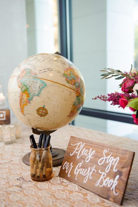 Globe Wedding Guestbook